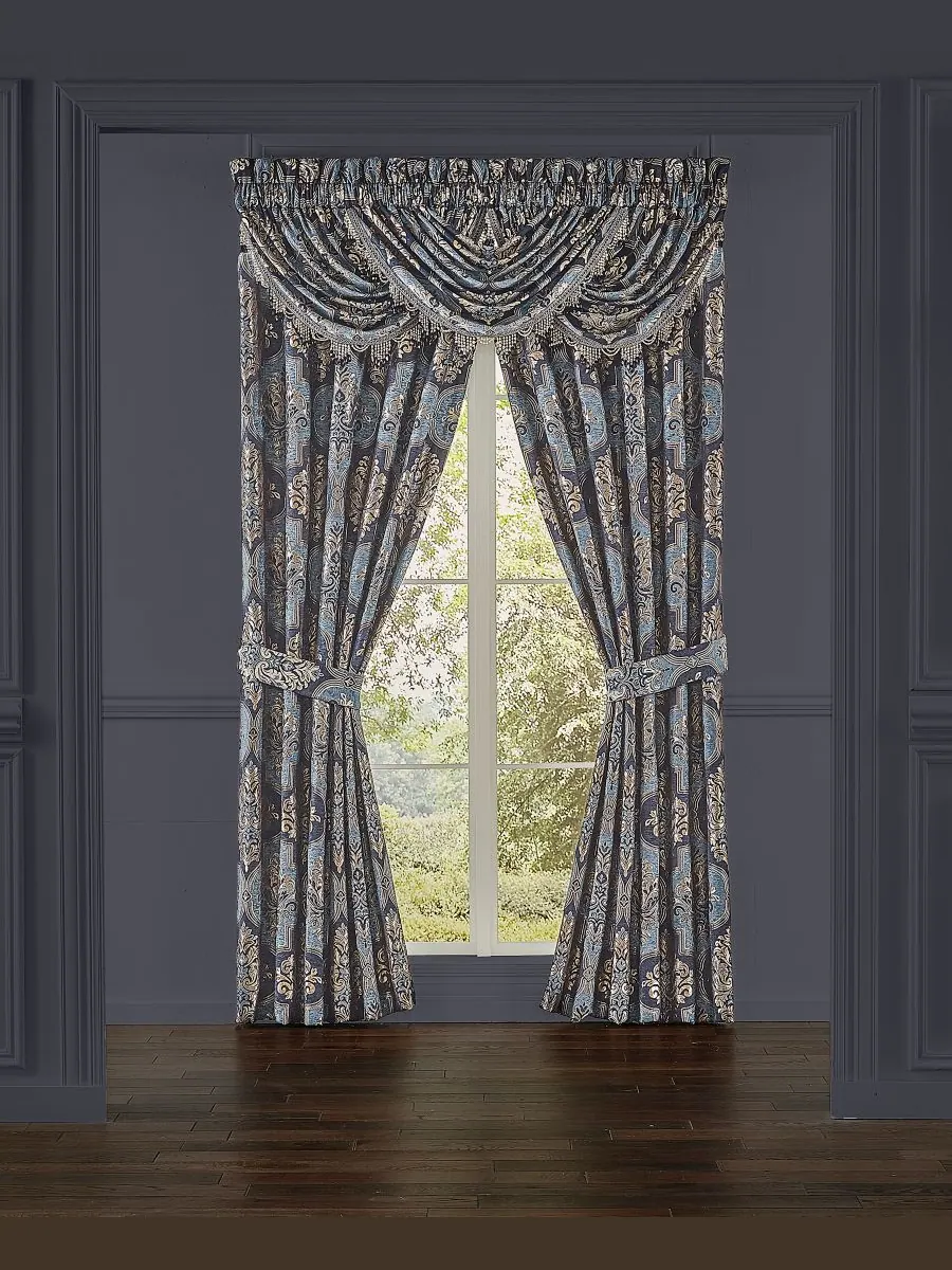 Декоративный ламбрекен Middlebury Window Waterfall Valance, 84 см x 124 см J Queen New York — изображение 3 из 4, синий