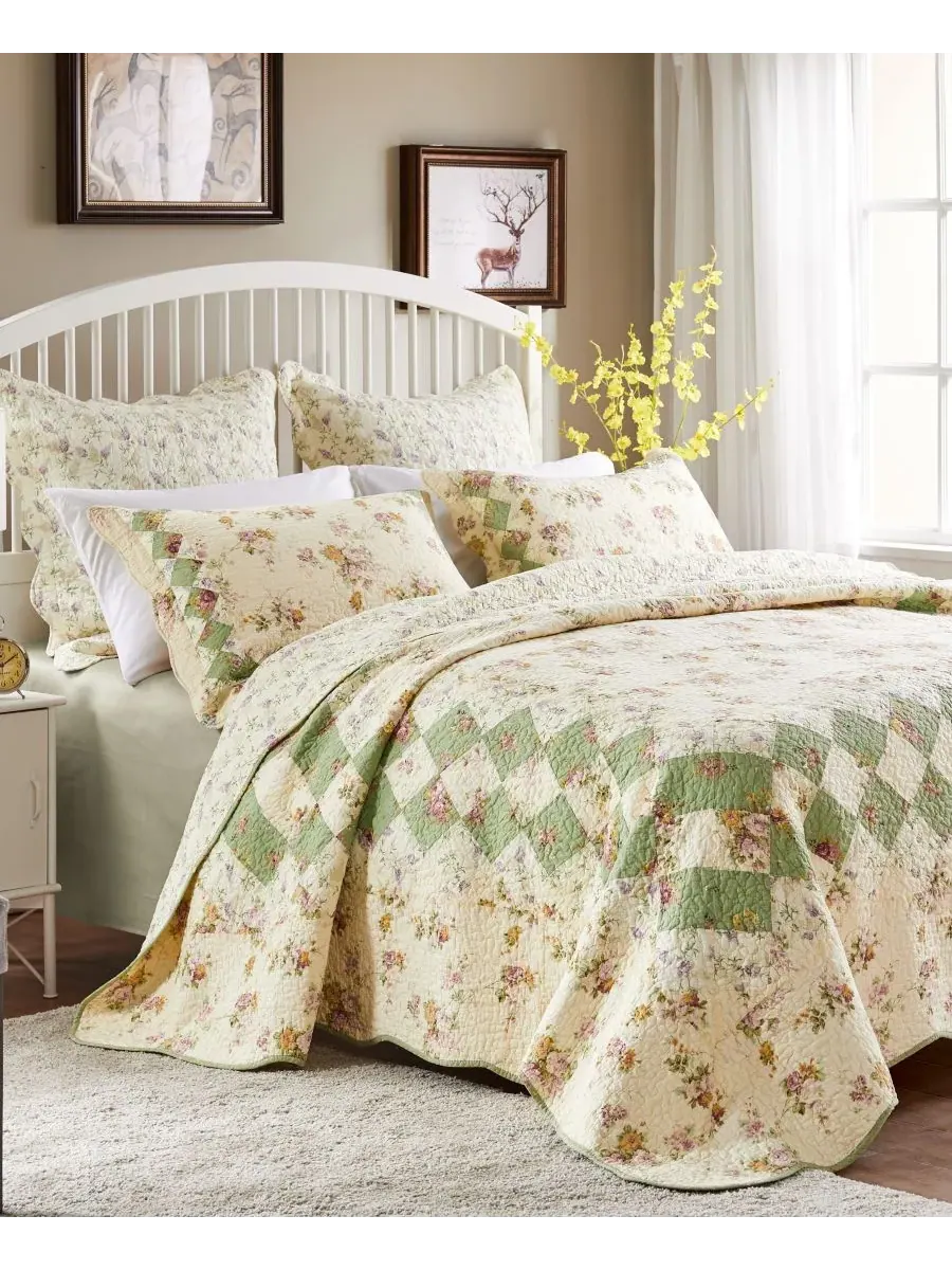 Комплект постельного белья Bliss из 2 предметов, размер Twin Greenland Home Fashions — изображение 1 из 4, белый