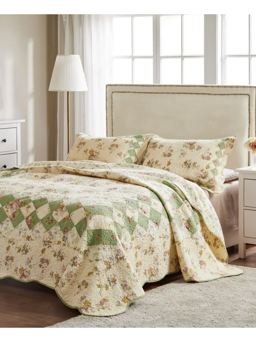 Комплект постельного белья Bliss из 2 предметов, размер Twin Greenland Home Fashions — изображение 3 из 4, белый