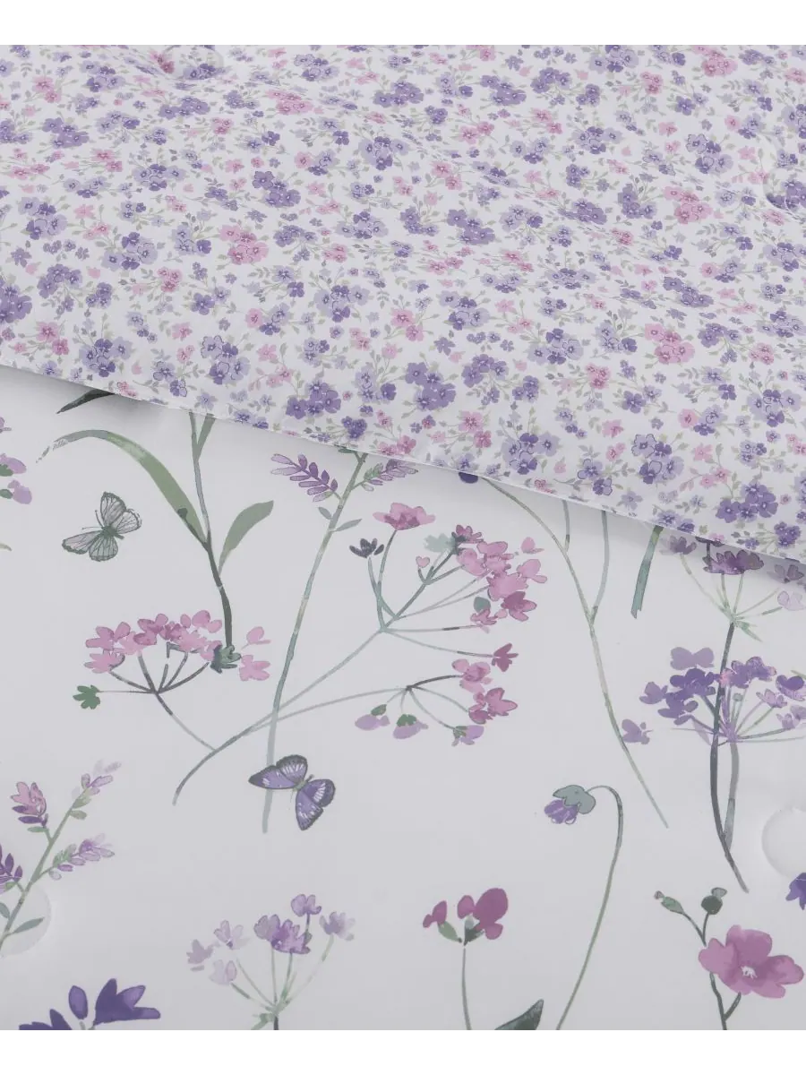 Комплект постельного белья Nola Floral из 4 предметов, размер King Royal Court — изображение 6 из 7, фиолетовый