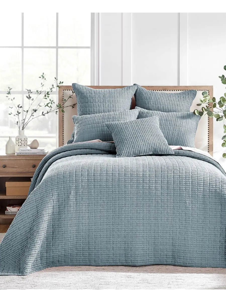 Комплект постельного белья mills waffle classic из 3 предметов, размер full. Levtex — изображение 1 из 6, голубой