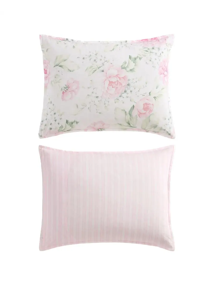 Двусторонний комплект постельного белья Serenity Roses, 7 предметов, размер King Laura Ashley — изображение 8 из 8, розовый