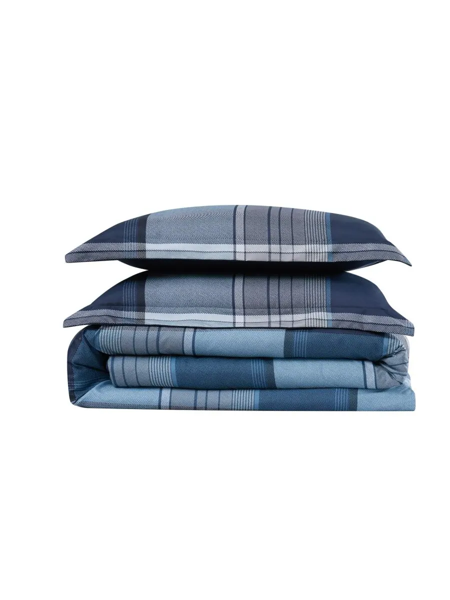 Комплект постельного белья Trey Plaid из 2 предметов, размер Twin XL Truly Soft — изображение 3 из 3, синий