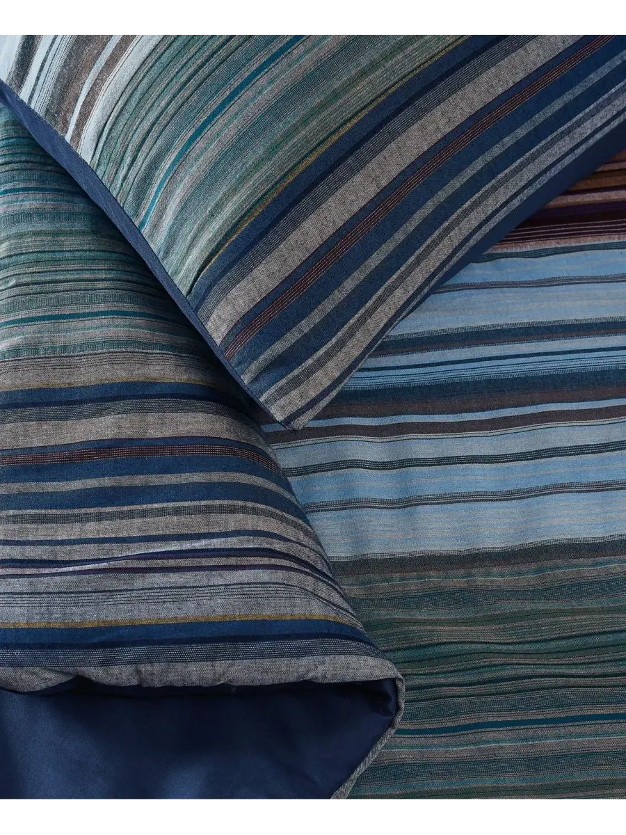 Комплект стеганого одеяла Met Stripe Yarn Dye, King Brooklyn Loom — изображение 4 из 4, синий