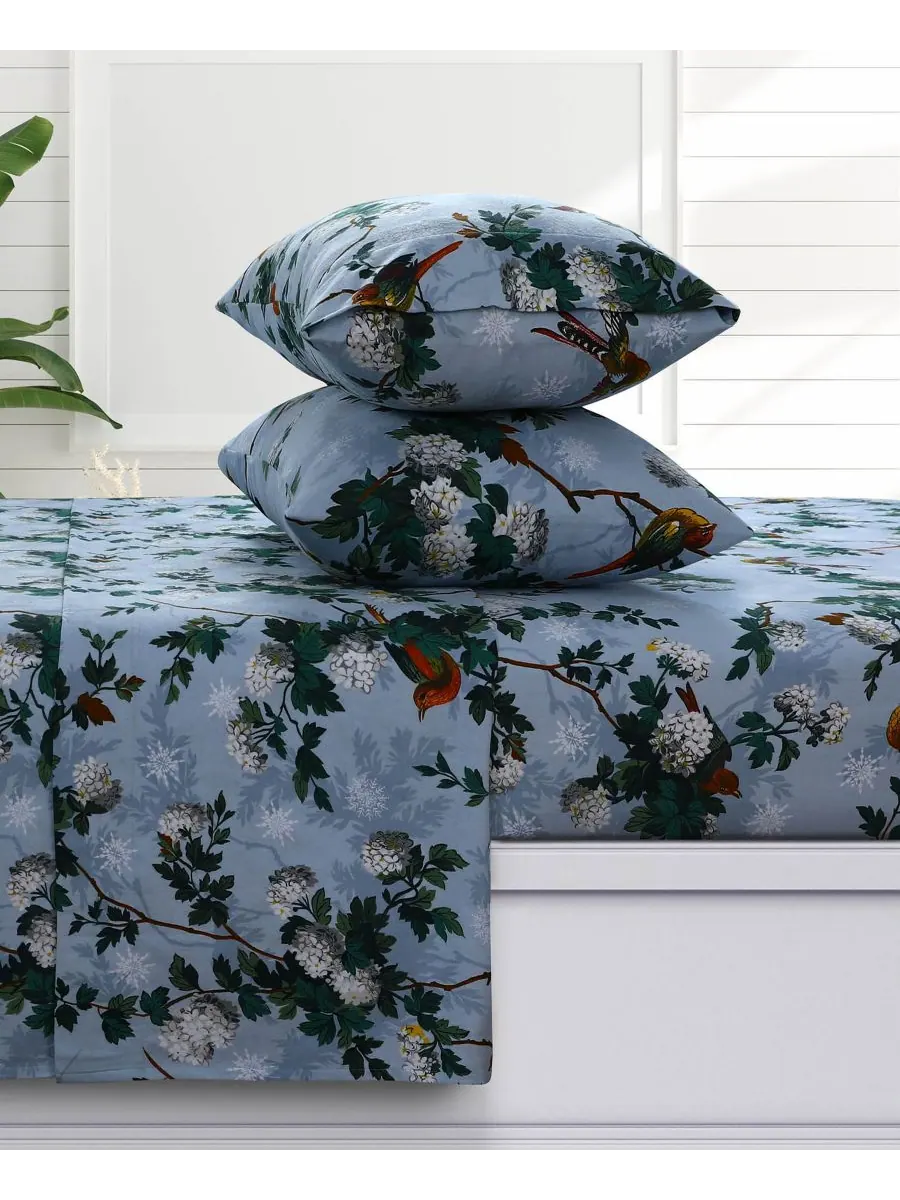 Комплект постельного белья Celina Floral из фланели с очень глубокими карманами, 3 предмета, размер