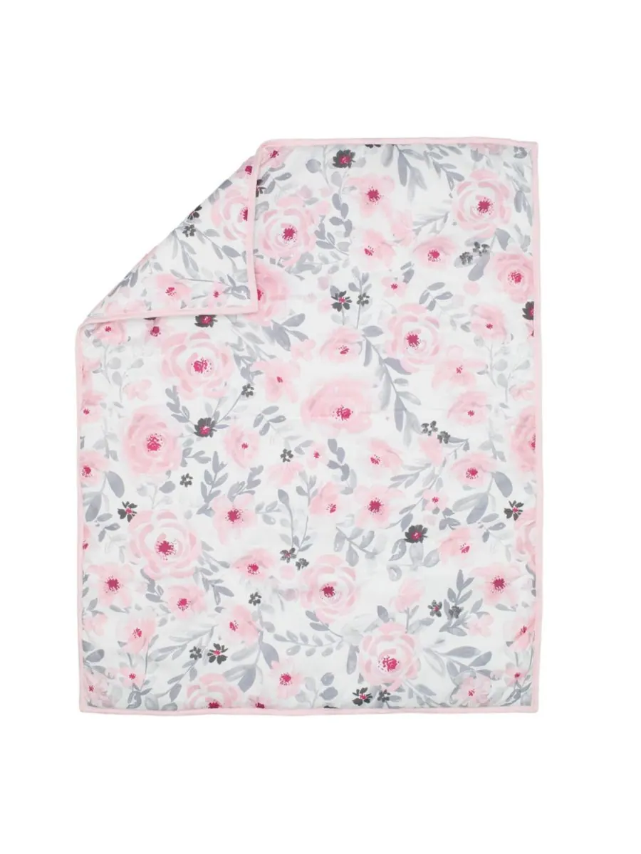 Bedtime Originals Комплект постельного белья для мини-кроватки «Blossom Pink Watercolor Floral» из — изображение 3 из 7