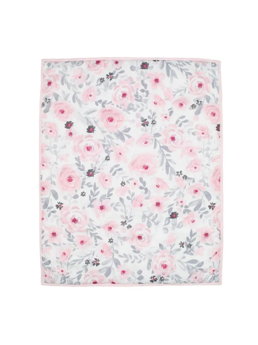 Bedtime Originals Комплект постельного белья для мини-кроватки «Blossom Pink Watercolor Floral» из — изображение 5 из 7