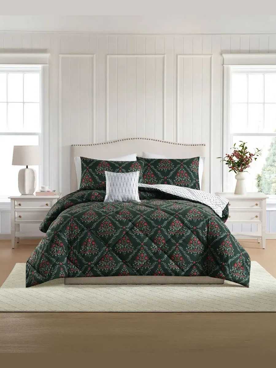 Комплект постельного белья 4 предмета Holly Tree Lenox — зеленый