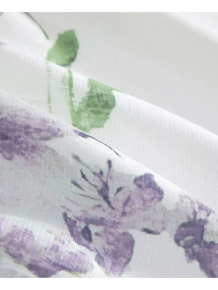 Комплект постельного белья Kinton Floral, 10 предметов, King Stratford Park — изображение 7 из 10, белый фиолетовый
