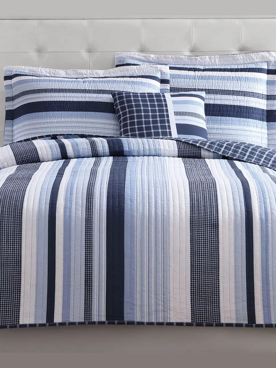 Детский двусторонний стеганый комплект постельного белья Mason Stripe, 4 предмета, размер Full My