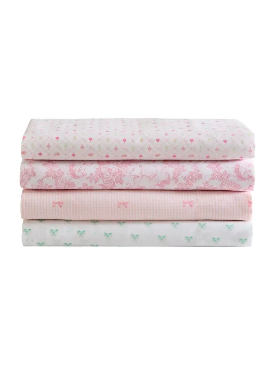 Комплект простыней с принтом Tiny Bows Laura Ashley Kids — изображение 6 из 6, розовый