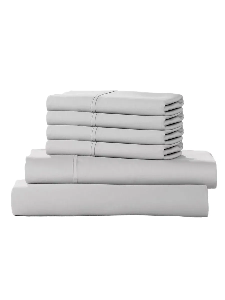 Комплект постельного белья из 6 предметов, Cotton Blend Color Sense — изображение 1 из 4, серебристый