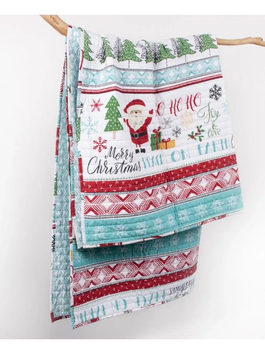 Плед стеганый Merry Bright Ho Ho Holidays, 127 x 152 см Levtex Home — изображение 4 из 6, мульти
