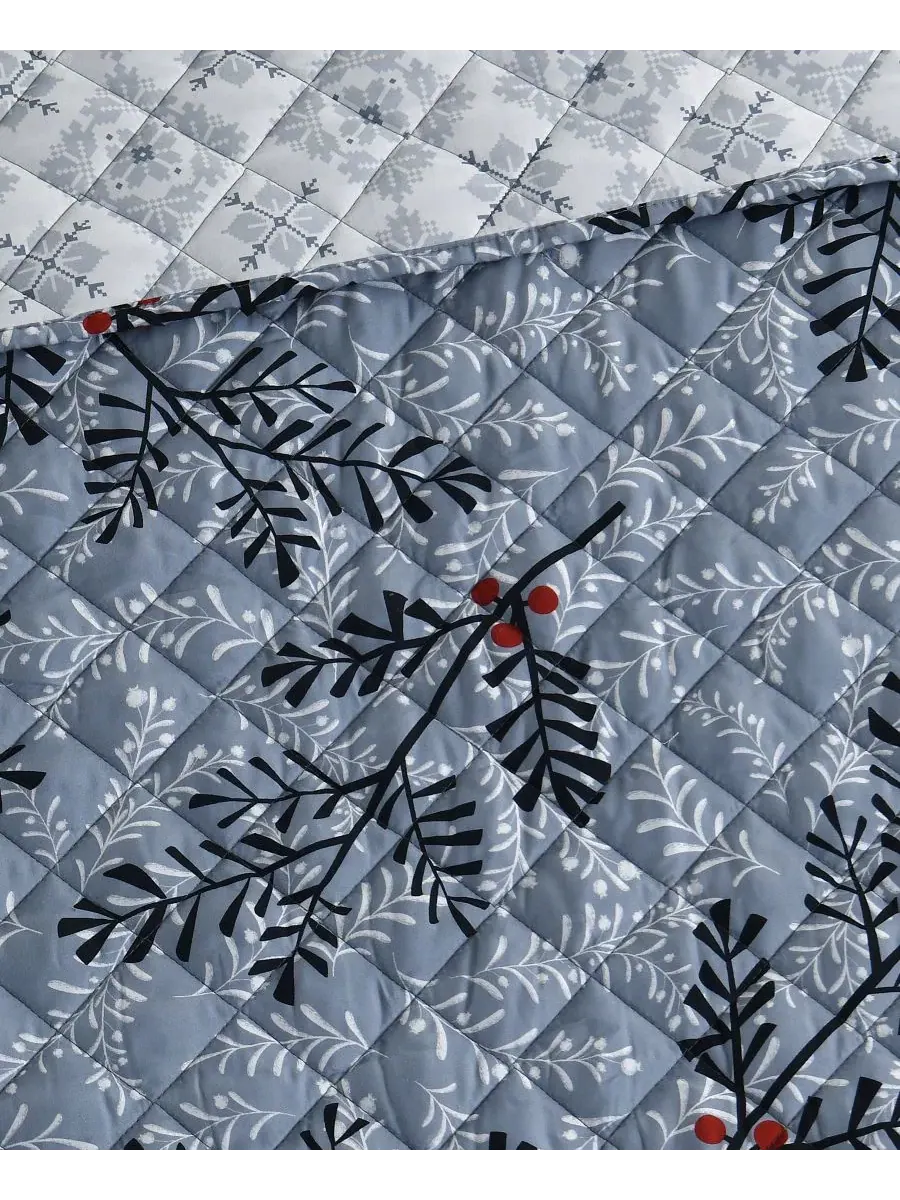 Комплект постельного белья Festive Botanical Lenox — изображение 4 из 7, синий