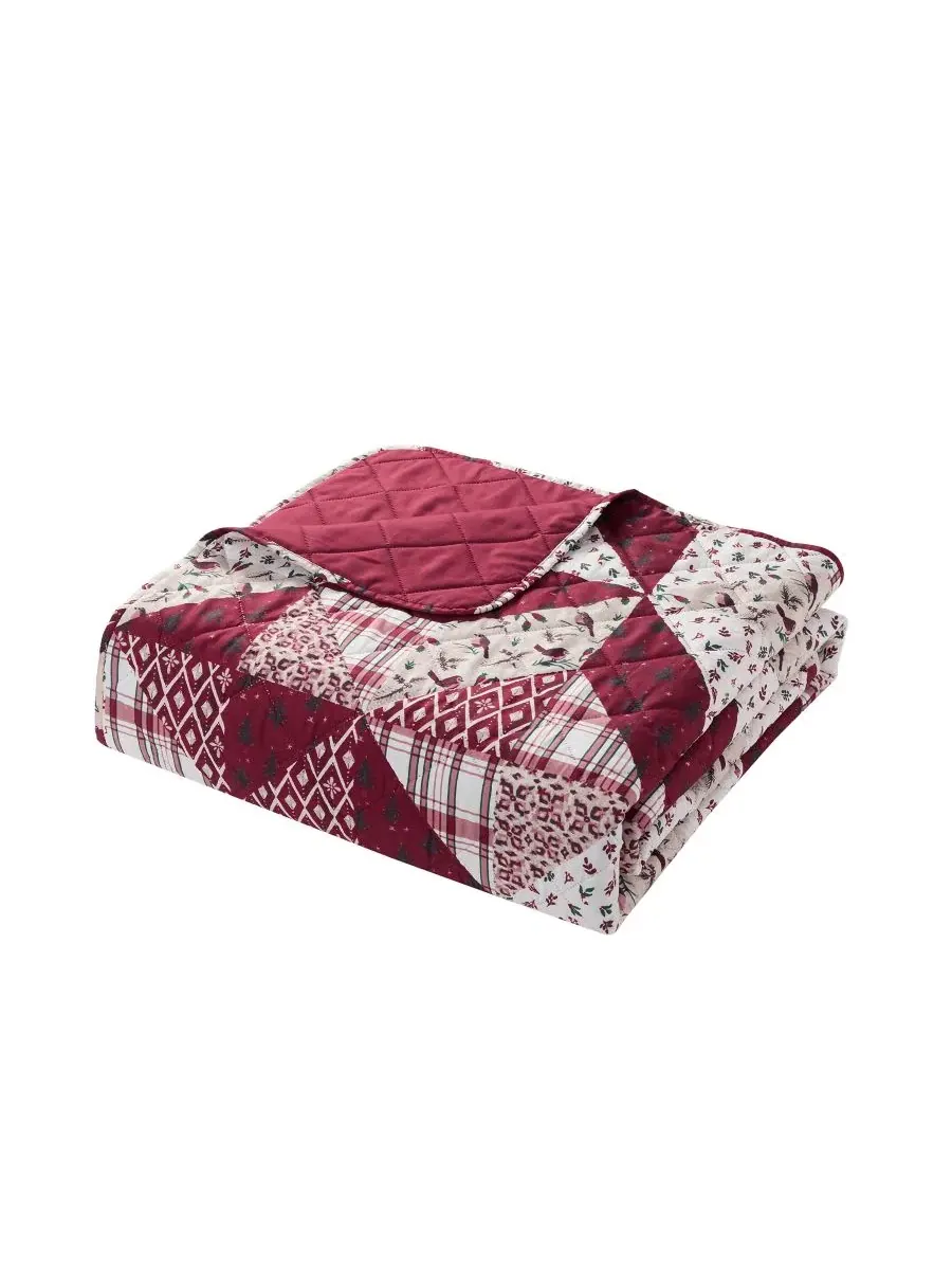 Стеганый комплект с пэчворком Cardinal Patchwork Quilted 3-Piece Quilt Set Seventh Studio — изображение 3 из 5, красный