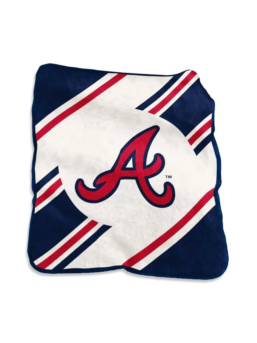 Плед флисовый с принтом Atlanta Braves Raschel Stripe Throw Logo Brands — изображение 1 из 1, нет цвета