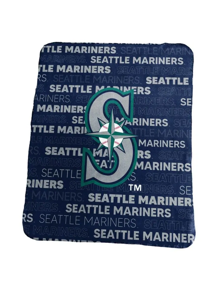 Плед из классического флиса с символикой команды Seattle Mariners, 127 x 152 см Logo Brands — изображение 1 из 1, нет цвета