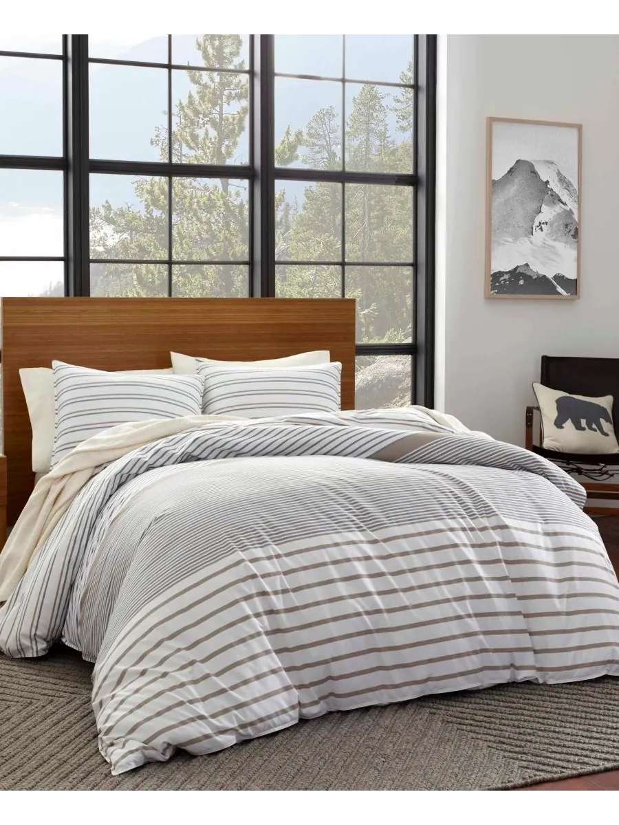 Комплект постельного белья Cooper Stripe, размер King Eddie Bauer — изображение 1 из 5, бежевый