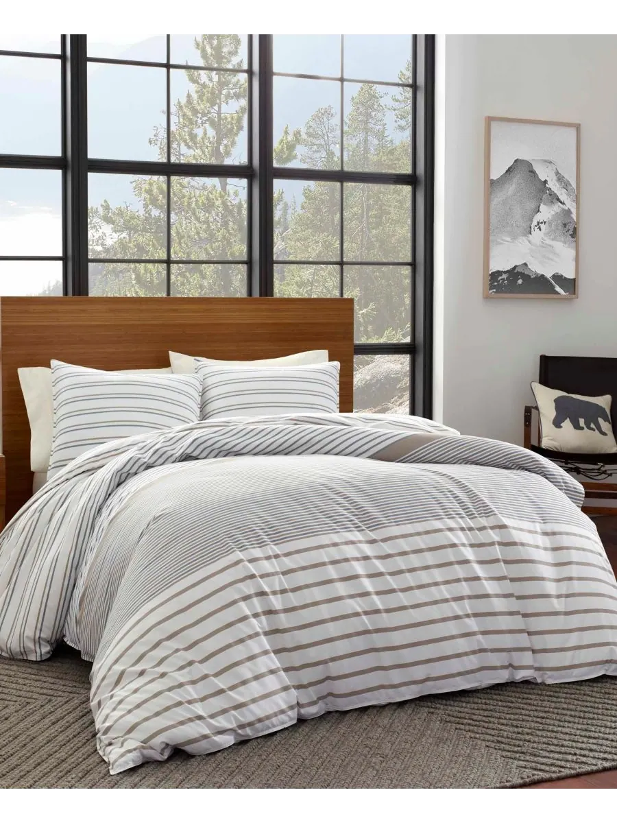 Комплект постельного белья Cooper Stripe, размер King Eddie Bauer — изображение 5 из 5, бежевый