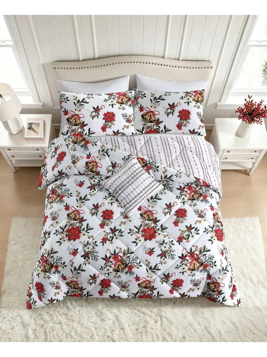 Комплект постельного белья Christmas Trimmings 3-Piece, Twin Lenox — изображение 4 из 10, мульти