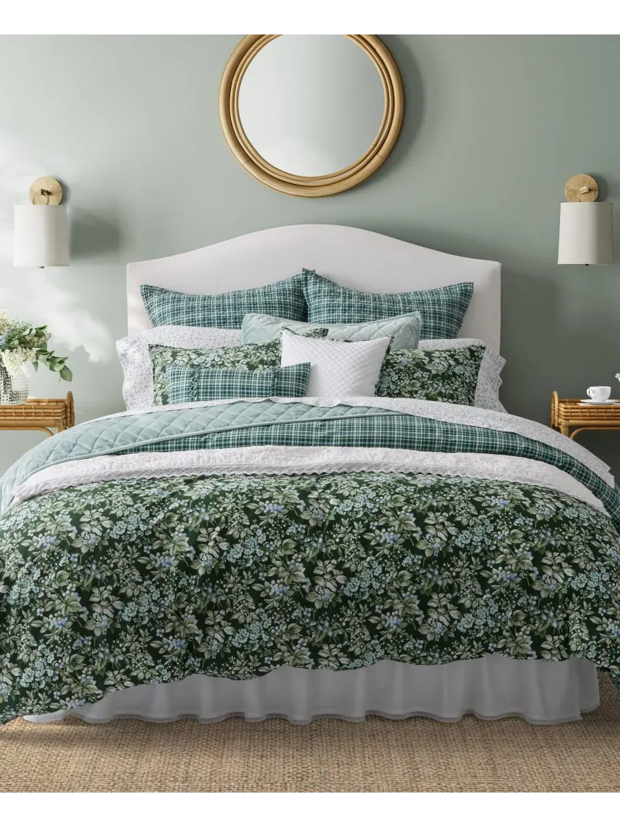 Комплект постельного белья Bramble Floral из хлопка, двусторонний, 7 предметов, размер Full/Queen