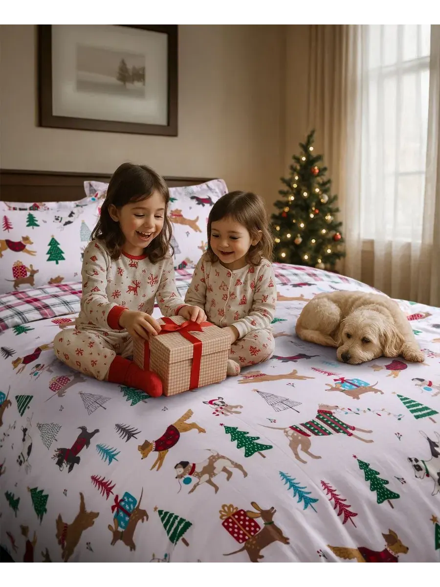 Комплект двустороннего одеяла Jingle Paws с наволочкой Levtex Home — изображение 3 из 6, мульти