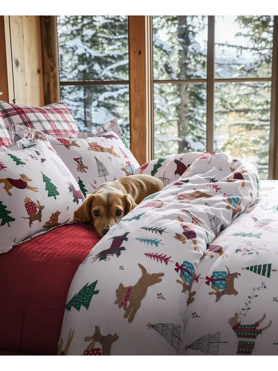 Комплект двустороннего одеяла Jingle Paws с наволочкой Levtex Home — изображение 6 из 6, мульти