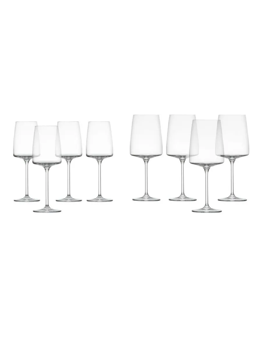Набор из 8 бокалов для красного и белого вина Sensa Zwiesel Glas — прозрачный