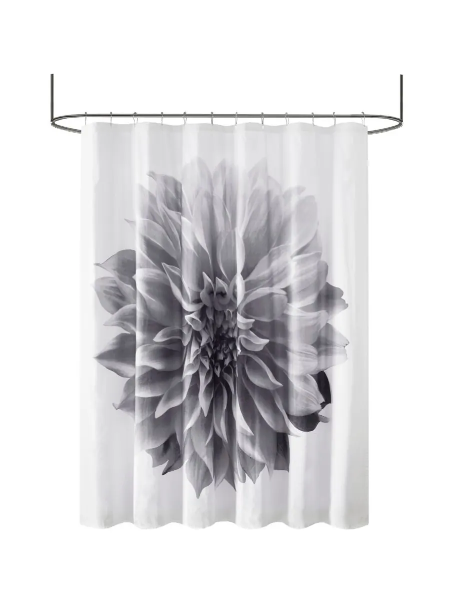 Шторка для душа Norah из хлопкового перкаля, 72" x 72" Madison Park — изображение 1 из 5, серый