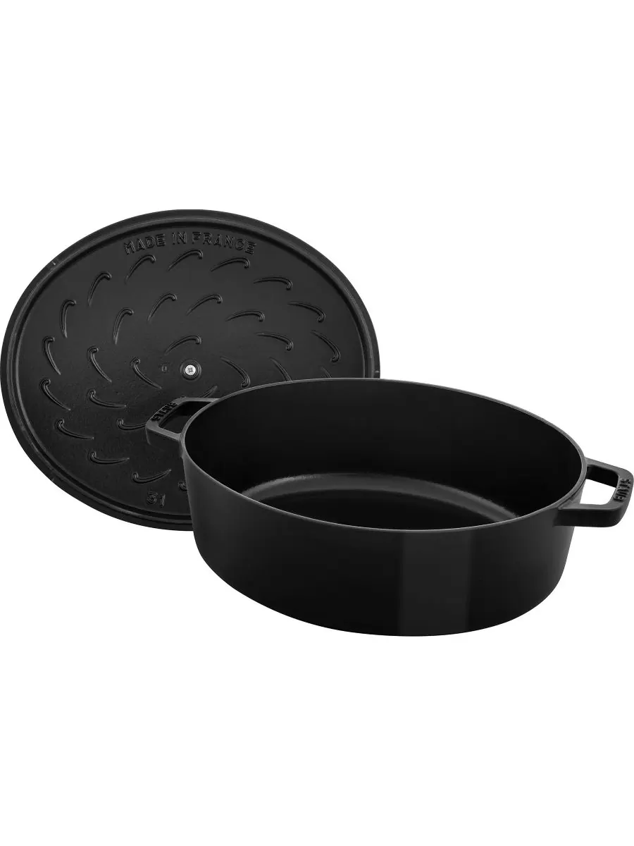 Овальная чугунная утятница Staub Wide, 31 см, 5.9 л — изображение 8 из 10, синий