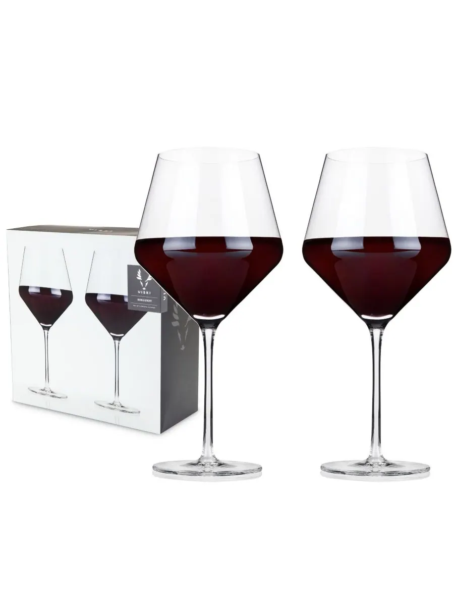 Набор из 2 бутылок Raye Angled Burgundy, 21 унция Viski — изображение 8 из 8, прозрачный