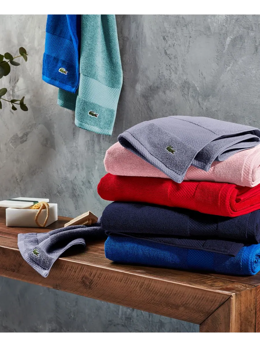 Антимикробное полотенце для рук Heritage из хлопка Supima, 40 см x 76 см Lacoste Home — изображение 2 из 10, синий