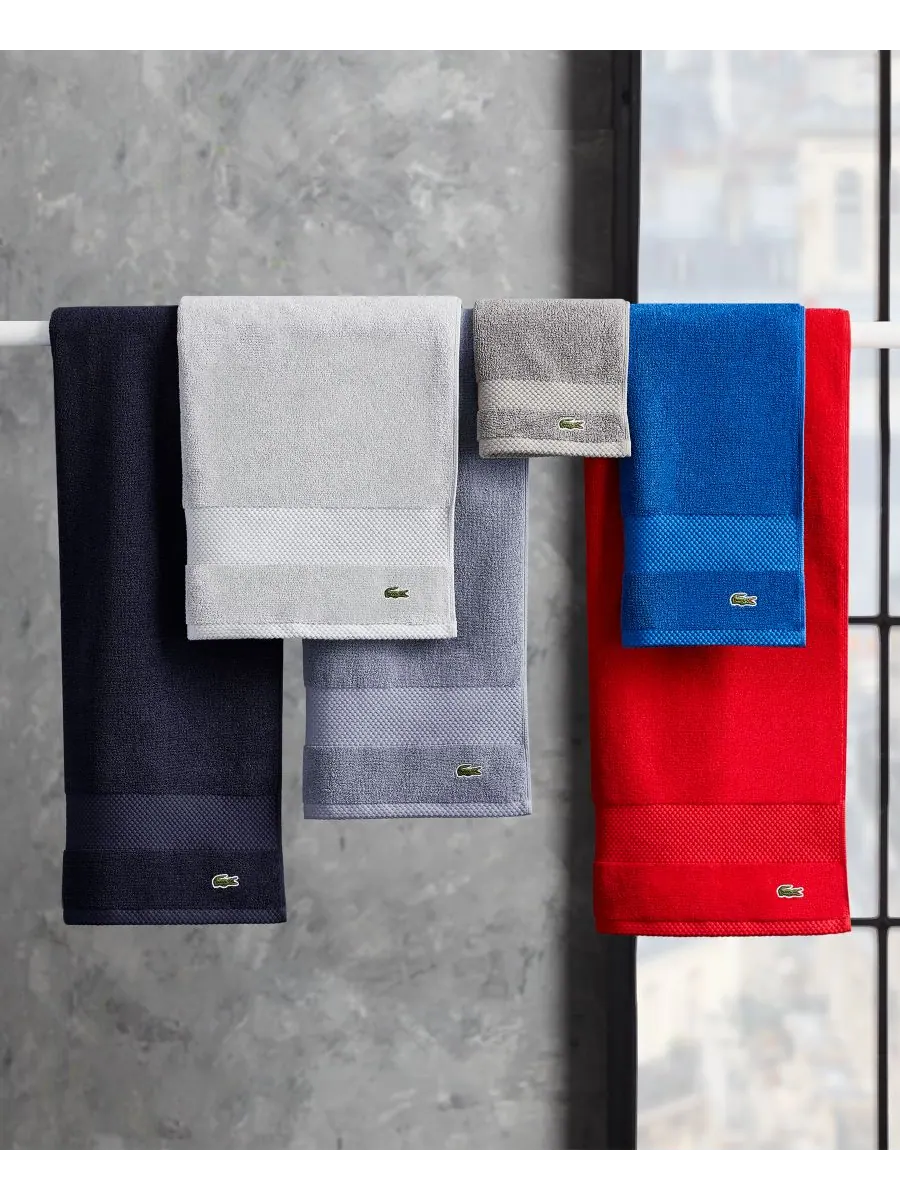Антимикробное полотенце для рук Heritage из хлопка Supima, 40 см x 76 см Lacoste Home — изображение 6 из 10, синий