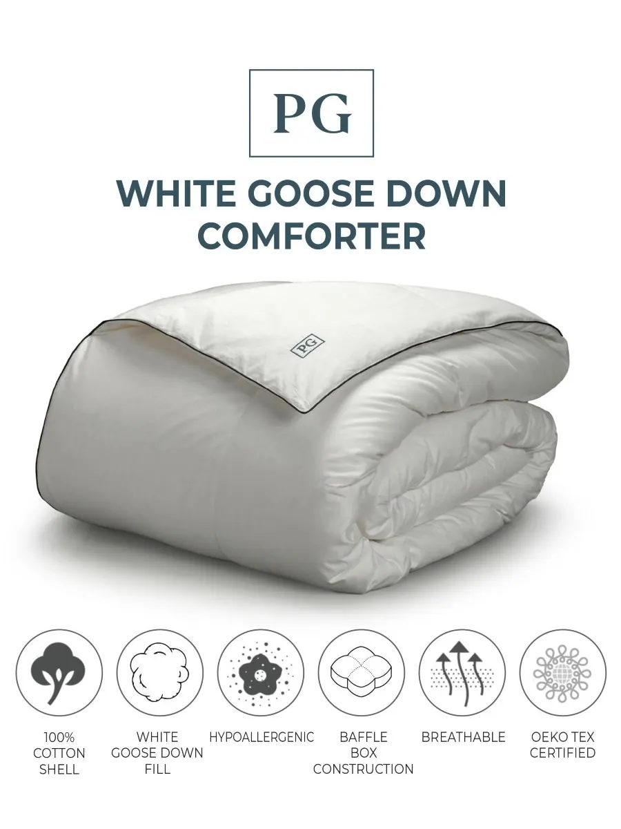 Пуховое одеяло из белого гусиного пуха, размер King/California King Pillow Guy — изображение 2 из 3, белый
