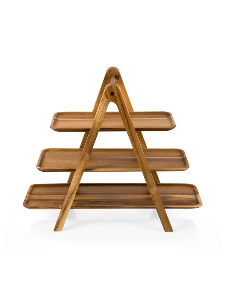 Сервировочная станция Toscana by Serving Ladder с 3 ярусами Picnic Time — изображение 2 из 10, коричневый