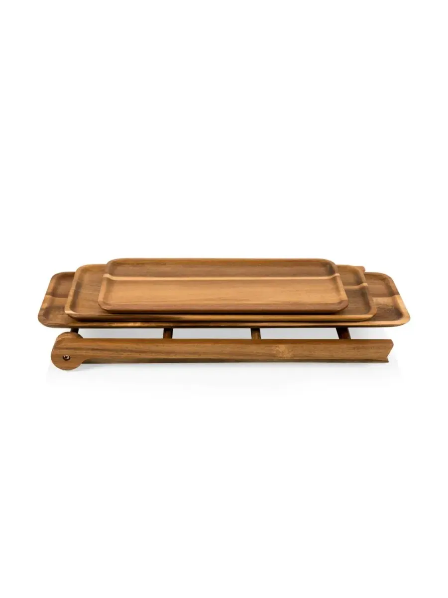 Сервировочная станция Toscana by Serving Ladder с 3 ярусами Picnic Time — изображение 3 из 10, коричневый