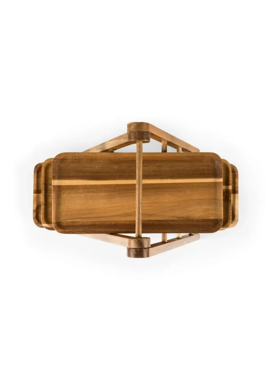 Сервировочная станция Toscana by Serving Ladder с 3 ярусами Picnic Time — изображение 5 из 10, коричневый