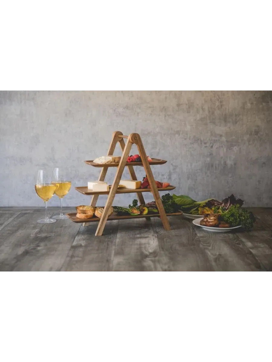 Сервировочная станция Toscana by Serving Ladder с 3 ярусами Picnic Time — изображение 7 из 10, коричневый
