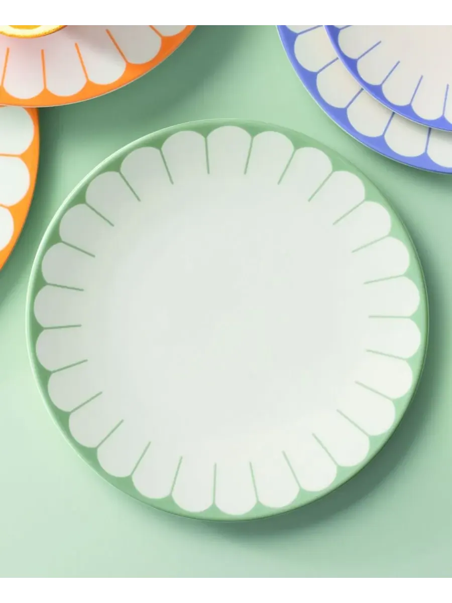 Тарелка для обеда с абстрактным цветочным рисунком «Флер» Villeroy & Boch — изображение 2 из 3, зеленый