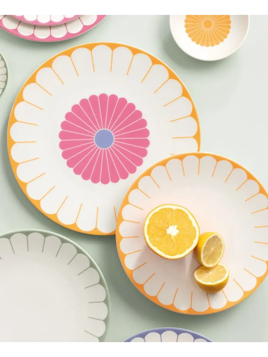 Тарелка для обеда с абстрактным цветочным рисунком «Флер» Villeroy & Boch — изображение 3 из 3, желтый