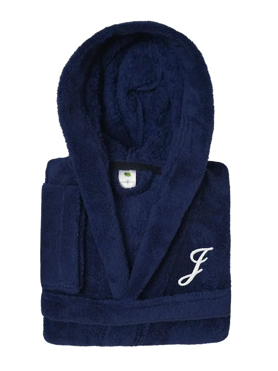 Детский халат с капюшоном из микрофибры, Personalized Kids Super Plush Hooded Bathrobe Linum Home
