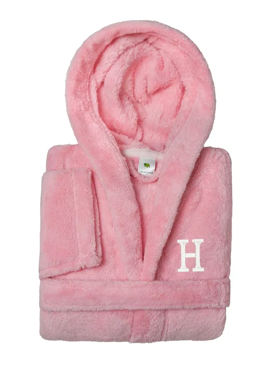 Детский халат с капюшоном из микрофибры, Personalized Kids Super Plush Hooded Bathrobe Linum Home