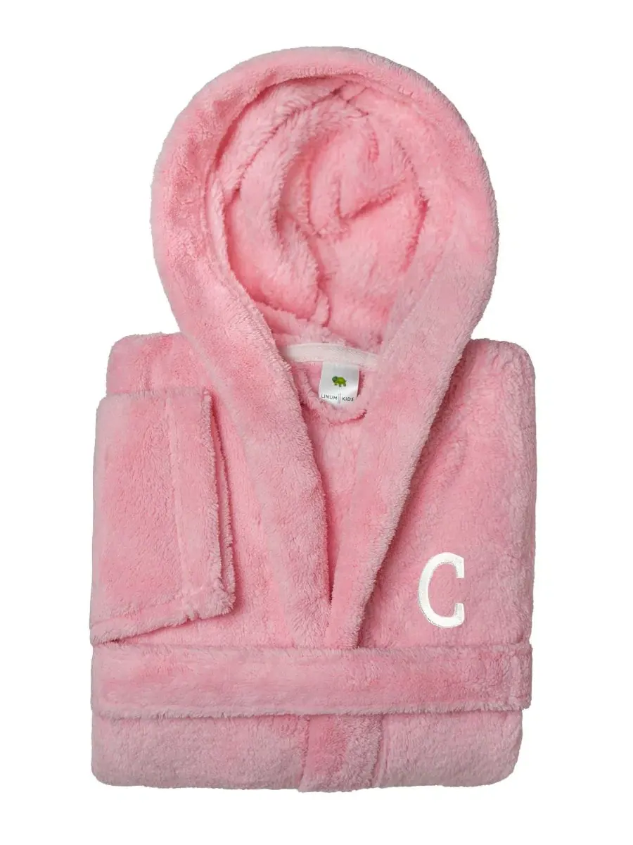 Детский халат с капюшоном из микрофибры Personalized Kids Super Plush Hooded Bathrobe Linum Home