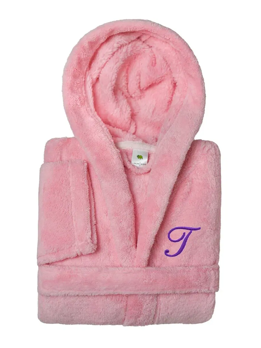 Детский халат с капюшоном из микрофибры, Personalized Kids Super Plush Hooded Bathrobe Linum Home