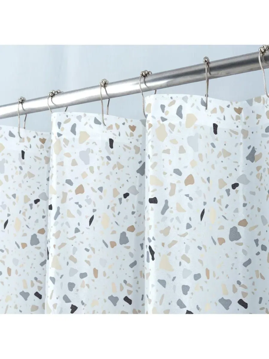 Шторка для ванной с принтом Terrazzo, 178x183 см, Peva Glit RT Designers Collection — изображение 3 из 6, бежевый