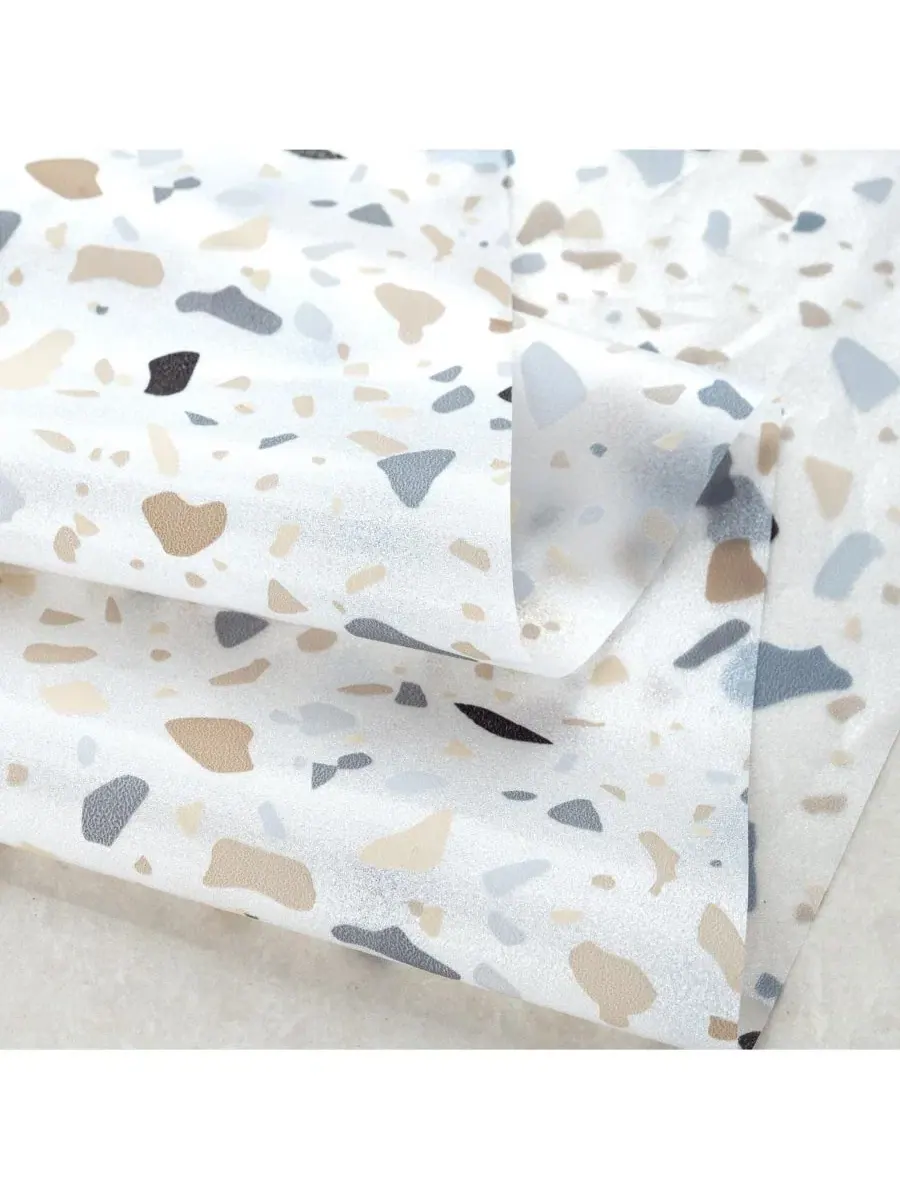 Шторка для ванной с принтом Terrazzo, 178x183 см, Peva Glit RT Designers Collection — изображение 5 из 6, бежевый