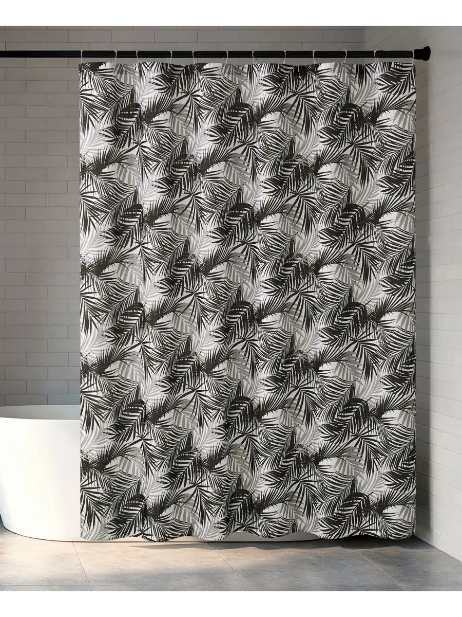 Шторка для ванной из полиэстера с 12 крючками, 178 x 183 см Creative Home Ideas — черный