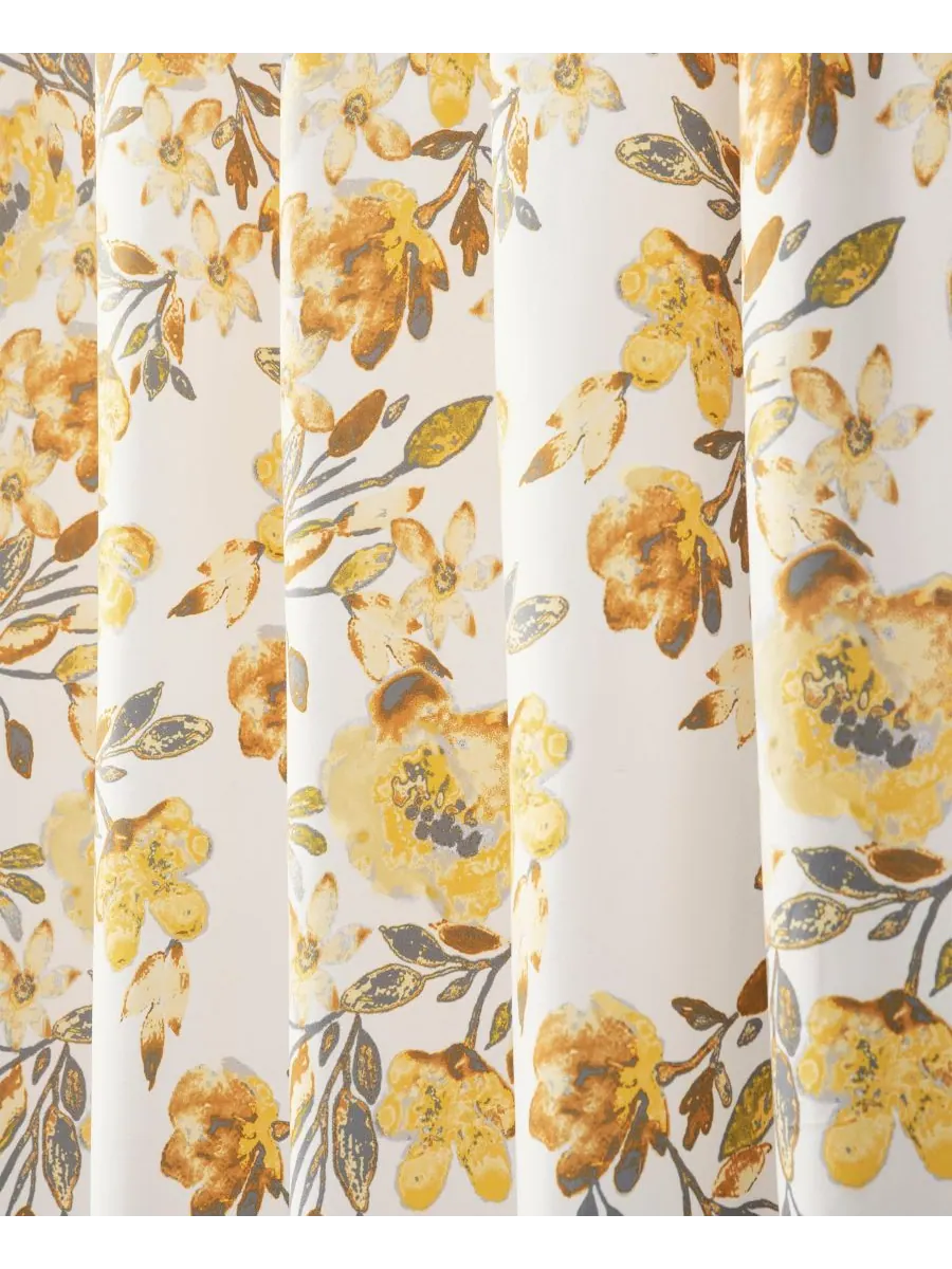 Занавеска для душа Tanisha с цветочным рисунком, 72" x 72" Lush Décor — изображение 3 из 5, желтый