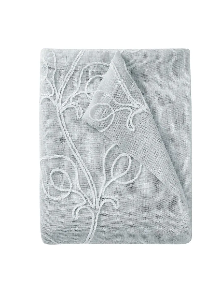 Занавеска для душа Stella Chenille с вышивкой, 70 x 72 дюйма Dainty Home — изображение 3 из 3, серебристый/белый