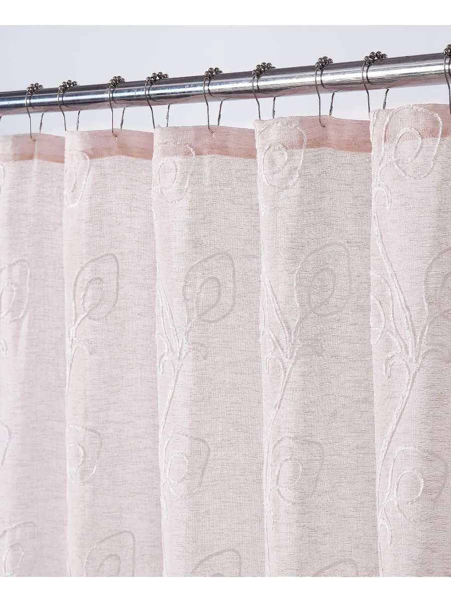 Занавеска для душа Stella Chenille с вышивкой, 70 x 72 дюйма Dainty Home — изображение 2 из 3, белый